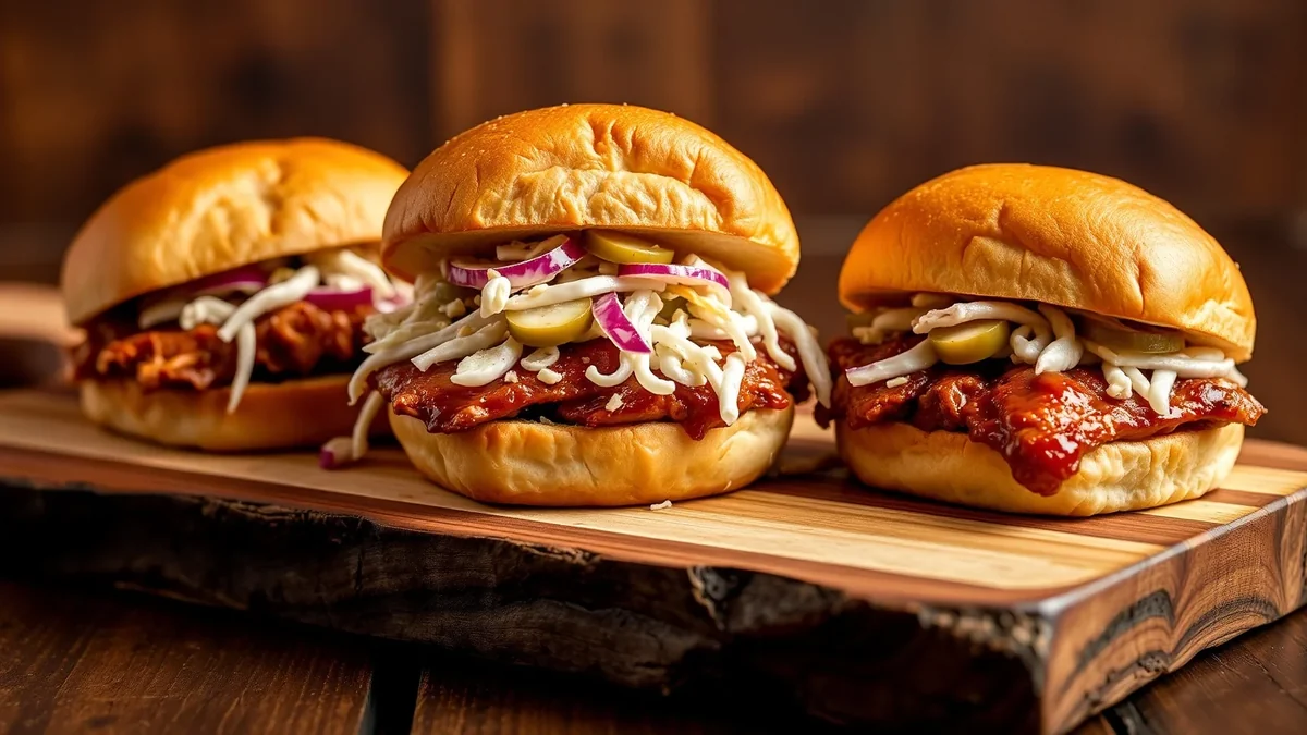 BBQ Chicken Sliders recipe by Chef Mia, photographed in a natural light Texas kitchen