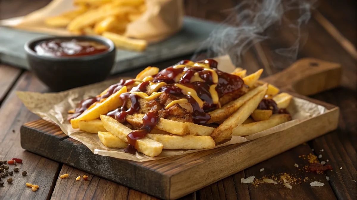 BBQ Fries recipe by Chef Mia, photographed in a natural light Texas kitchen