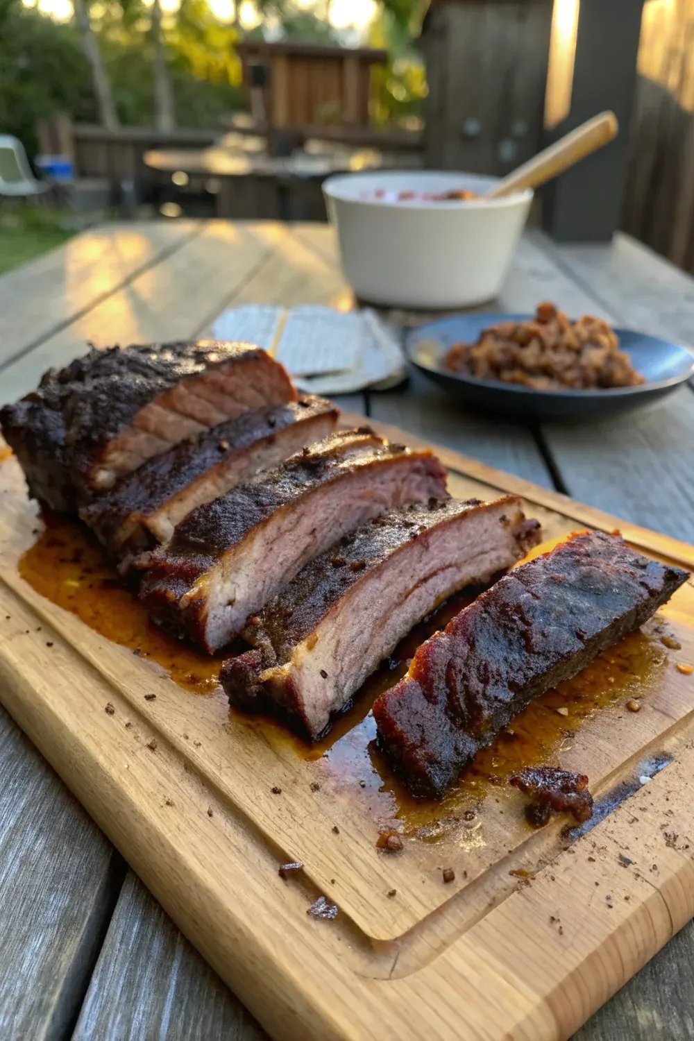 Slow cooker beef back ribs vertical view, no-smoker Texas BBQ recipe, save for January chili-night dinner