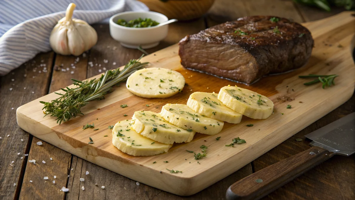 Cowboy Butter for Steak recipe by Chef Mia, photographed in a natural light Texas kitchen