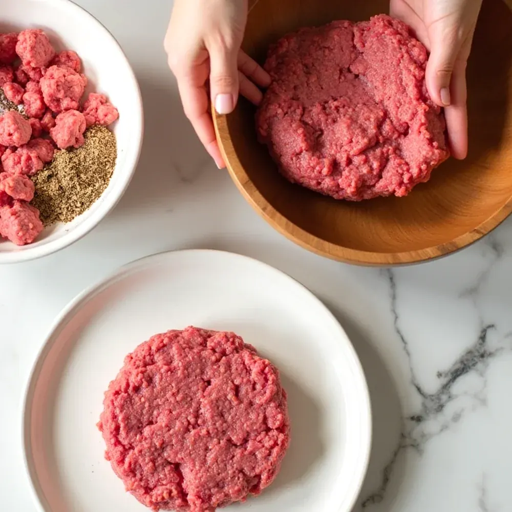 Easy BBQ Burger plated for a Texas family table, overhead view
