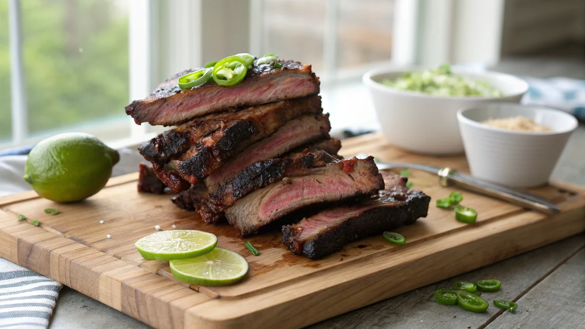 Flanken Beef Short Ribs recipe by Chef Mia, photographed in a natural light Texas kitchen