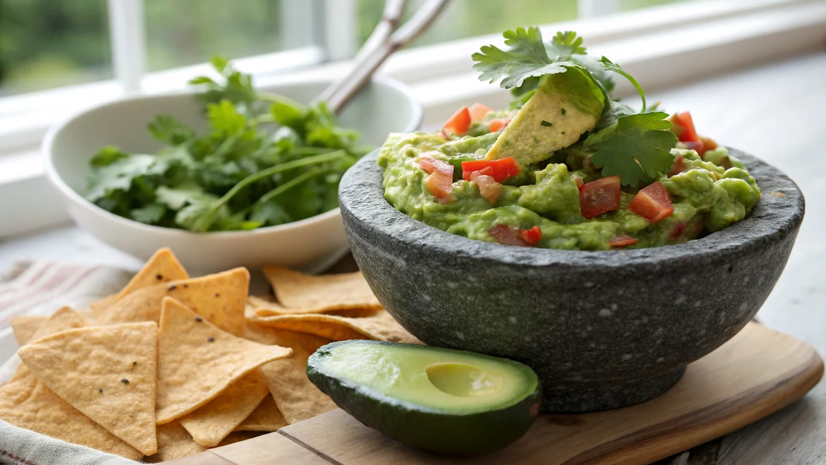 Guacamole recipe by Chef Mia, photographed in a natural light Texas kitchen