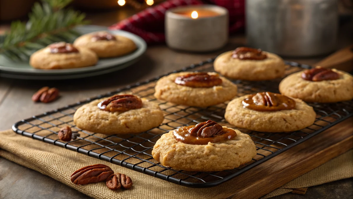 Texas Pecan Praline Cookies recipe by Chef Mia, photographed in a natural light Texas kitchen