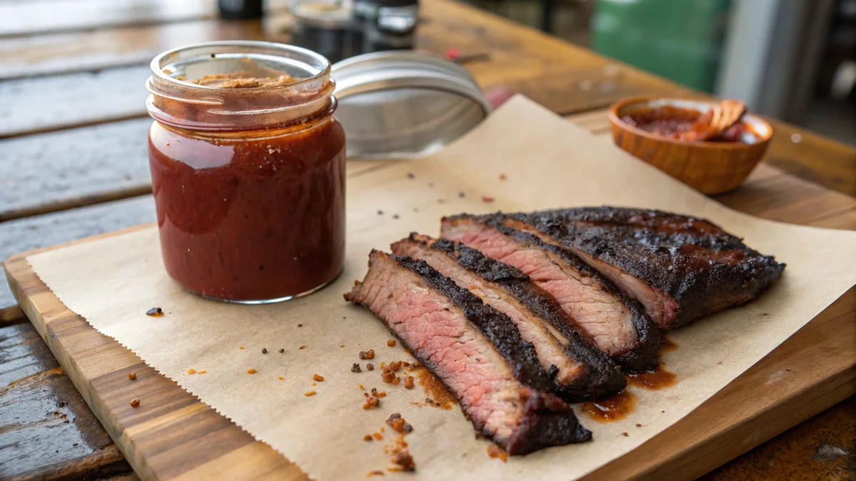 Texas BBQ Sauce recipe by Chef Mia, photographed in a natural light Texas kitchen