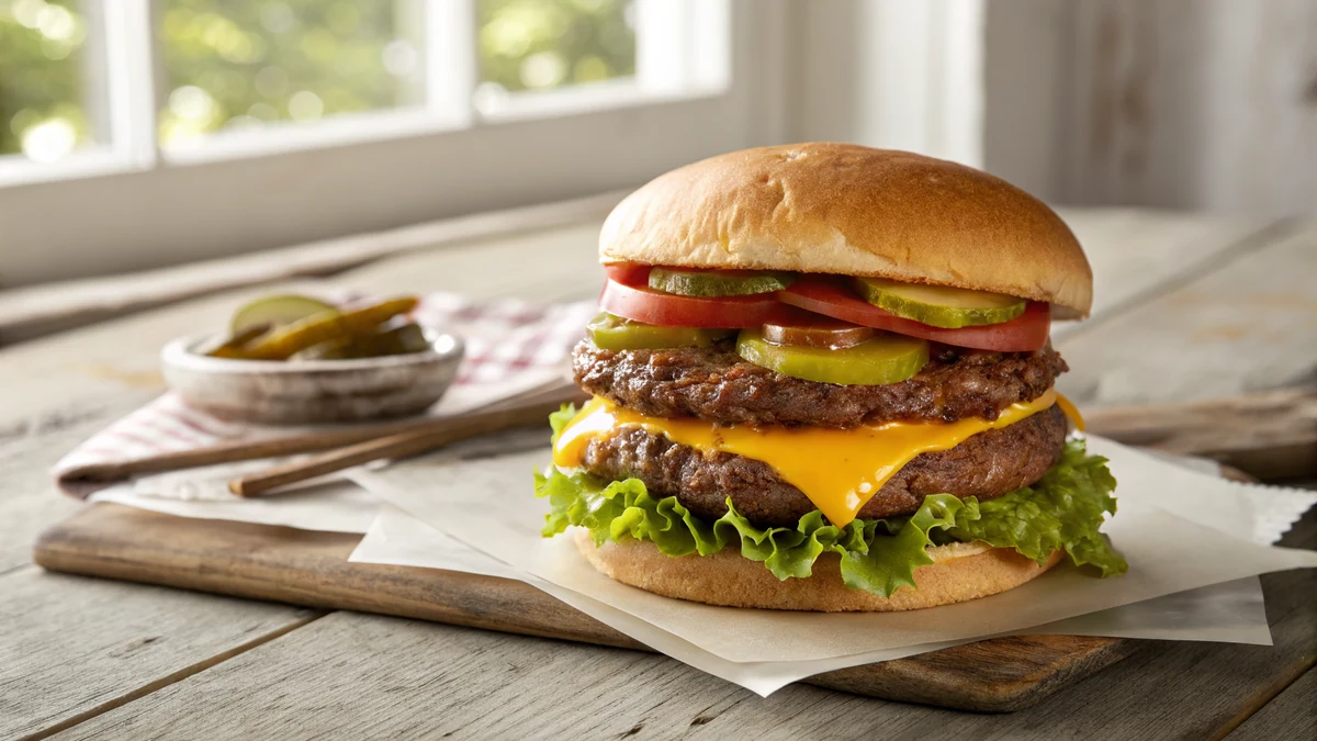 Texas Hamburger recipe by Chef Mia, photographed in a natural light Texas kitchen