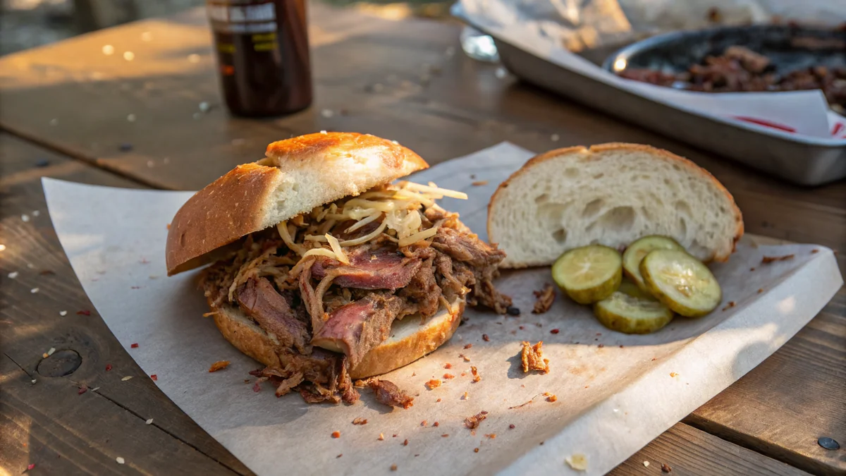Texas Pulled Pork recipe by Chef Mia, photographed in a natural light Texas kitchen