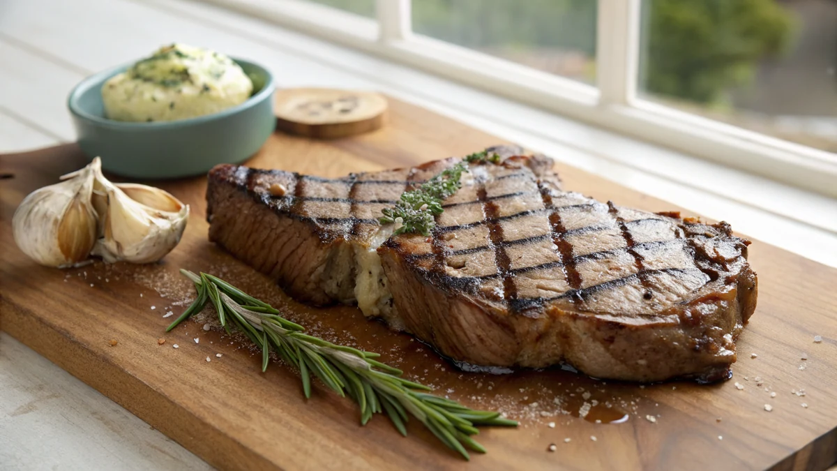 Texas T-Bone Steak recipe by Chef Mia, photographed in a natural light Texas kitchen