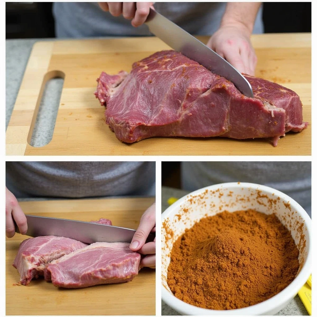 Trimming Brisket and Mixing Dry Rub for Chipotle Smoked Brisket