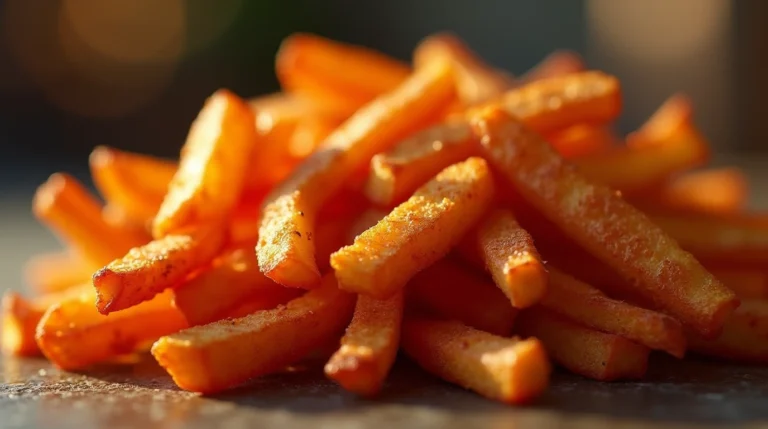 Close-up of vibrant and spicy hot fries