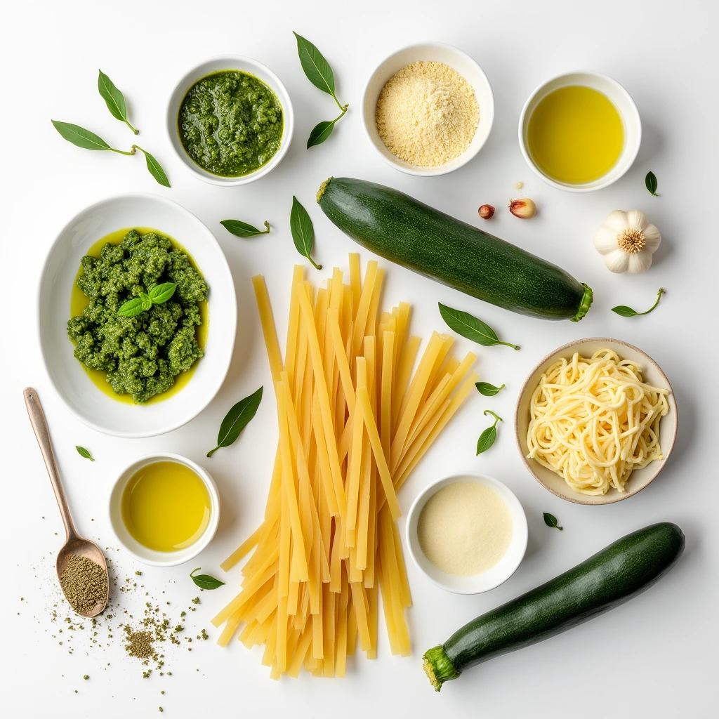 Ingredients for Pesto Langostino Zucchini Pasta Recipe