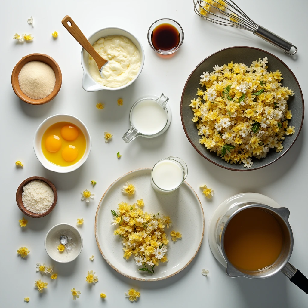 All ingredients for sampaguita ice cream recipe